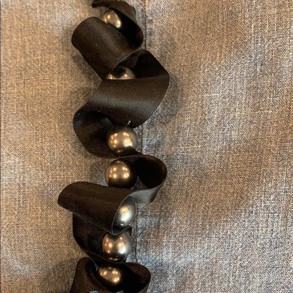 J Crew black pearl and black satin necklace - Picture 3 of 5